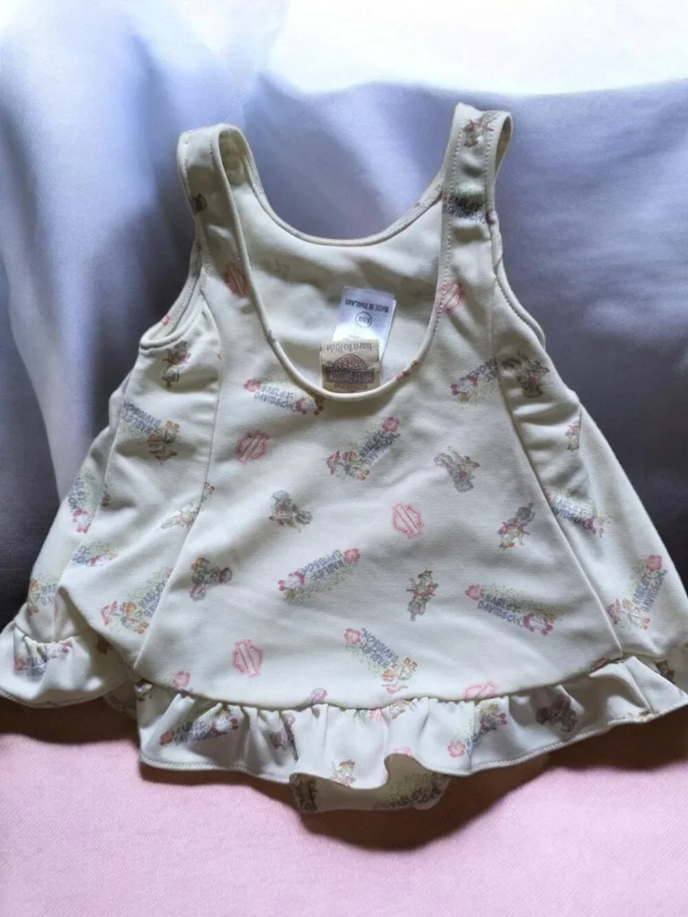 VTG HARLEY DAVIDSON (6-9 MO) Born to Ride One piece ruffle swimsuit